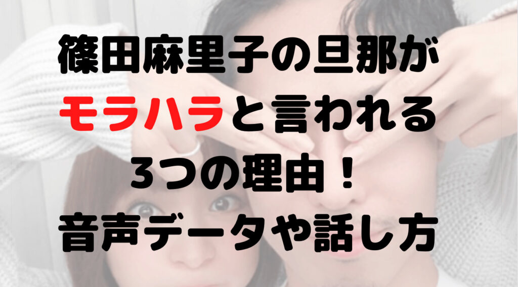 篠田麻里子の旦那がモラハラと言われる3つの理由！音声データや行動